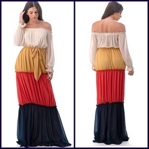 Color block Maxi Dress